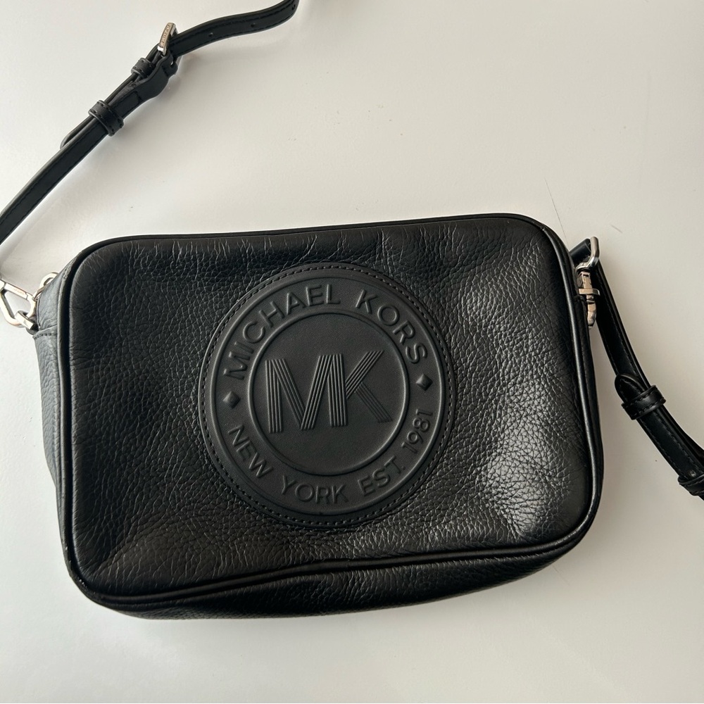 Michael Kors embossed logo black cross body